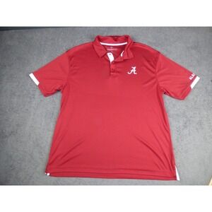 Colosseum Alabama Crimson Tide Polo Shirt Mens XL Red Performance Short Sleeve